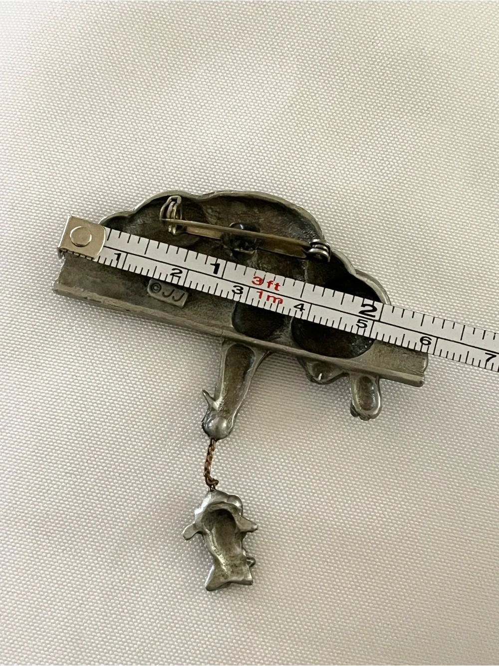Vintage Jonette Cat And Mouse Pewter Brooch